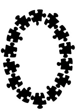 Stylized frames on the theme - puzzles. Illustration on a white vertical back Stock Illustration