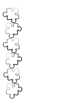 Stylized frames on the theme - puzzles. Illustration on a white vertical back Illustrazione stock