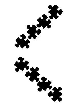 Stylized frames on the theme - puzzles. Illustration on a white vertical back Illustrazione stock