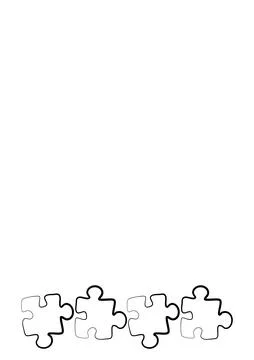 Stylized frames on the theme - puzzles. Illustration on a white vertical back Illustrazione stock