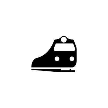 Stylized front view icon of a minimalist train Stock Illustration
