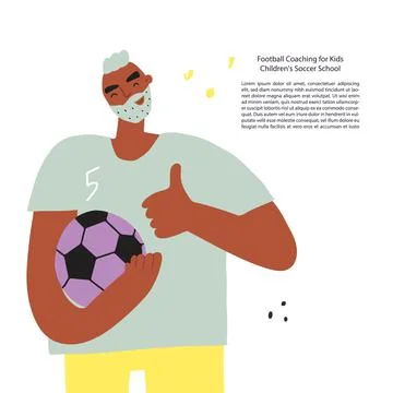 Stylized funny soccer with a ball. Vector illustration Stock Illustration