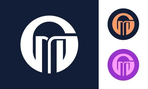 Stylized G M logo Stock Illustration