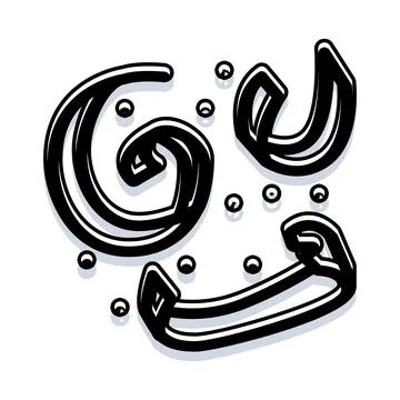 Stylized g u letters abstract illustration design 스톡 일러스트