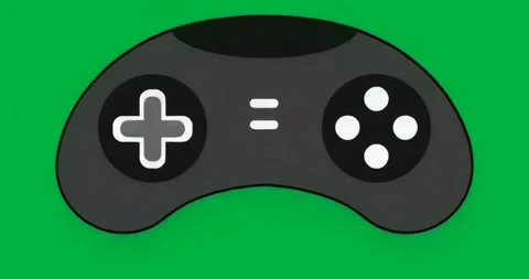 Stylized game controller staying static on transparent bg with D-pad equal sign Video stock 317362482