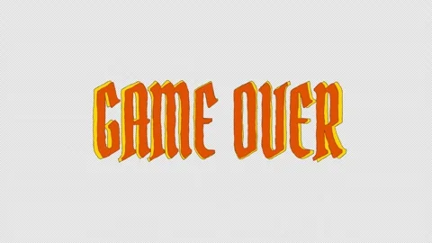 A stylized game over scribble text effect with a retro and vintage aesthetic Video stock 318768575
