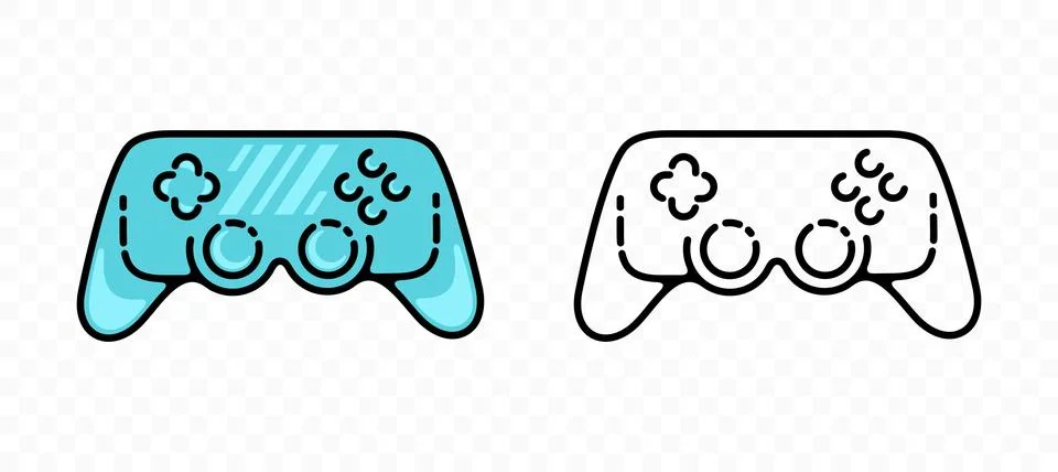 Stylized Gaming Joystick Vector Icon 스톡 일러스트