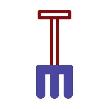 Stylized garden fork illustration with a simplistic aesthetic and clean lines Stock Illustration
