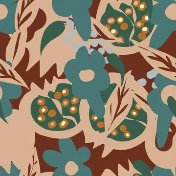 Stylized garnet, flat. Cartoon style. Vector seamless pattern. Stock Illustration