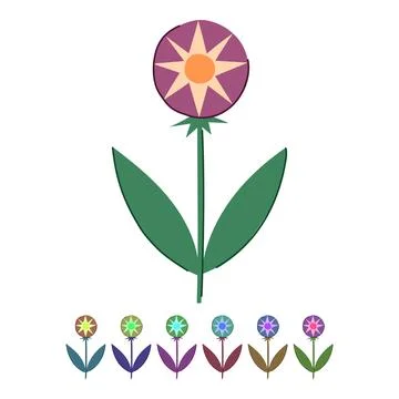 Stylized geometric flower blooming representing nature and spring graphic 스톡 일러스트