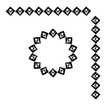 Stylized geometric pattern on a square background. Shape. Ethnic Illustrazione stock