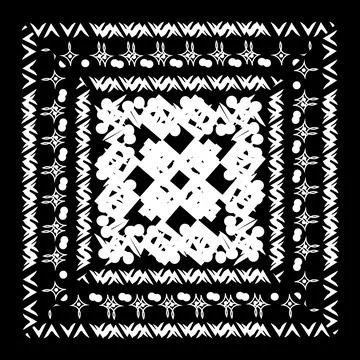 Stylized geometric pattern on a square background. Shape. Ethnic Illustrazione stock