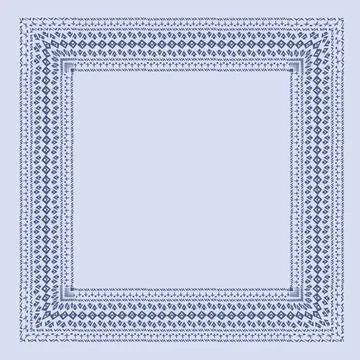 Stylized geometric pattern on a square background. Shape. Ethnic Illustrazione stock