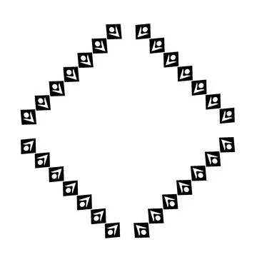 Stylized geometric pattern on a square background. Shape. Ethnic Illustrazione stock