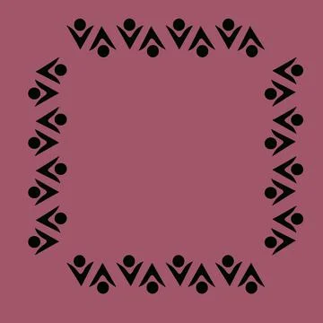 Stylized geometric pattern on a square background. Shape. Ethnic Illustrazione stock