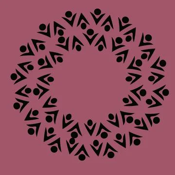 Stylized geometric pattern on a square background. Shape. Ethnic Stock Illustration