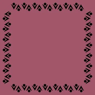 Stylized geometric pattern on a square background. Shape. Ethnic Illustrazione stock