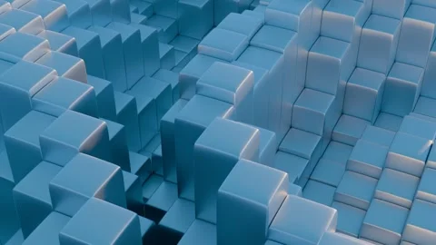 Stylized, geometric shapes forming a simplified blockchain.... Stock Footage 297689861