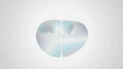 A stylized geometric torus split in two halves rotates in a seamless loop Video stock 343324625