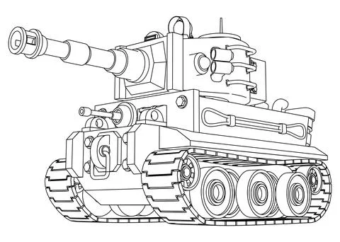 Stylized German tank. Stock Illustration