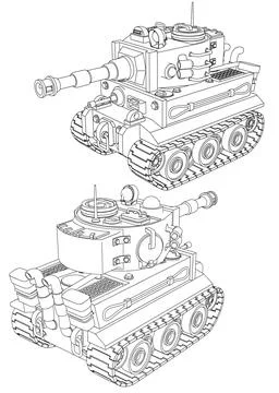 Stylized German tank. Иллюстрация