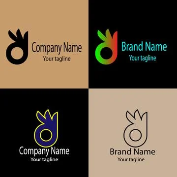 Stylized Gesture logo design Stock Illustration