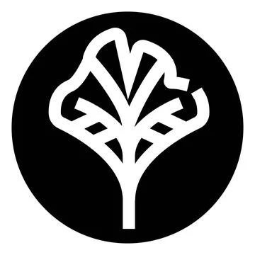 Stylized ginkgo leaf logo design element Stock Illustration