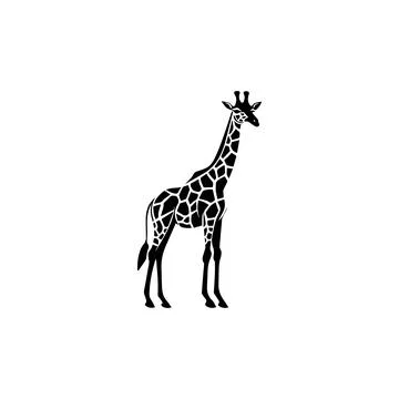 Stylized Giraffe Silhouette. Vector icon. Stock Illustration
