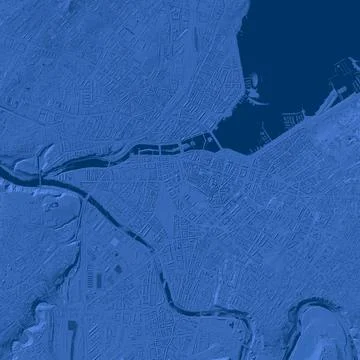 Stylized Glacier-Blue Hillshade Map of Geneva from Swiss LiDAR 스톡 일러스트