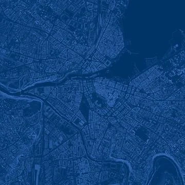Stylized Glacier-Blue Slope Map of Geneva from Swiss LiDAR Data Stock Illustration