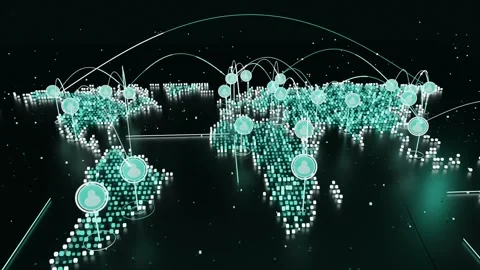 Stylized global cube map lighting on glossy black plane, markers popping and Stock Footage 337964692