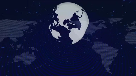 Stylized globe with digital map background animation Stock Footage 325244166