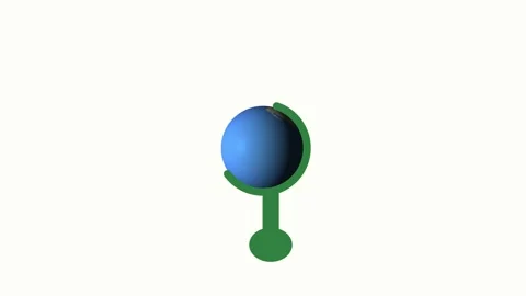 A stylized globe on green stand with tilted axis shines. Stylized globe on .. Stock Footage 337567463