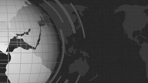 Stylized globe with grid lines and world map background animation Vídeo Stock 325248388