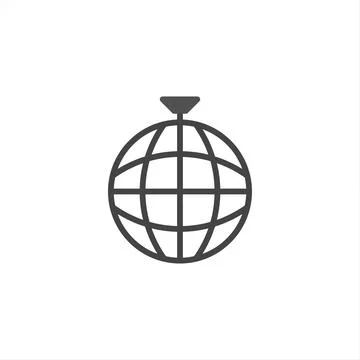 Stylized globe icon illustration for global communication and interconnecte.. Illustrazione stock