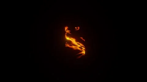 Stylized Glowing Fire Energy Trail FX Animation on Black Background. 4K Vídeos de archivo 337691561