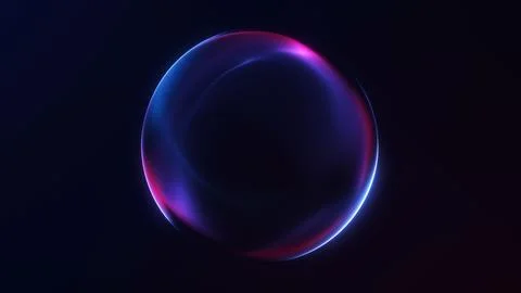 Stylized glowing red and blue neon sphere on dark background. Perfect for t.. Stock Illustration