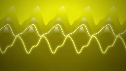 Stylized glowing sine waves scroll horizontally in a seamless loop Stock Footage 341275192