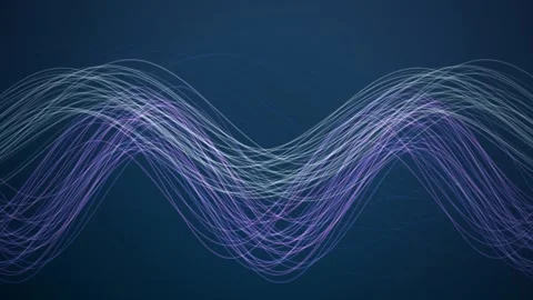 Stylized glowing wave patterns flow in a seamless loop Stock Footage 341275204