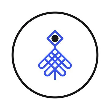Stylized glyph design representing connectivity with a distinctive geometri.. Illustrazione stock