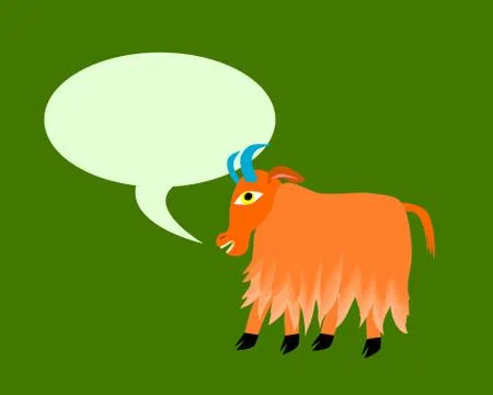 Stylized goat with communication bubble Stock Illustration