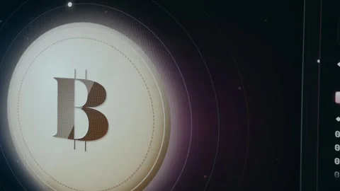 Stylized golden Bitcoin icon representing digital currency Stock Footage 333450033
