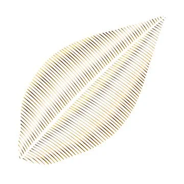 Stylized golden leaf drawn with lines Stock Illustration