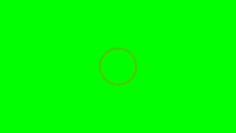 A stylized golden sun icon spinning against a bright green screen background Stock Footage 341823797