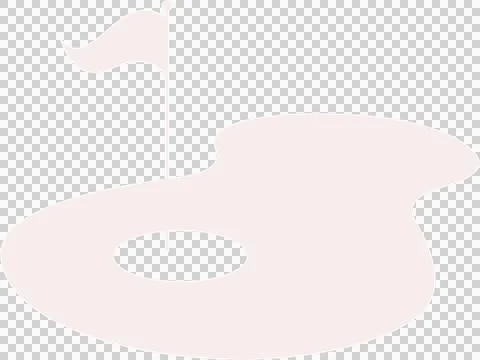 Stylized golf hole is appearing in flat design with flagpole, hole, ground Illustrazione stock