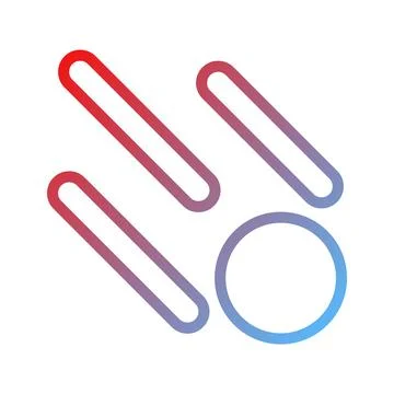 Stylized Gradient Comet Falling on White Background Stock Illustration