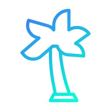 Stylized Gradient Palm Tree Icon Design Vector Stock Illustration
