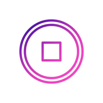 Stylized Gradient Stop Icon in Circle Outline イラスト素材