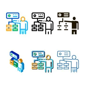 Stylized gradual algorithm icon vector outline 库存插图