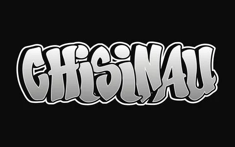 A stylized graffiti design spells out the name Chisinau in bold Illustrazione stock